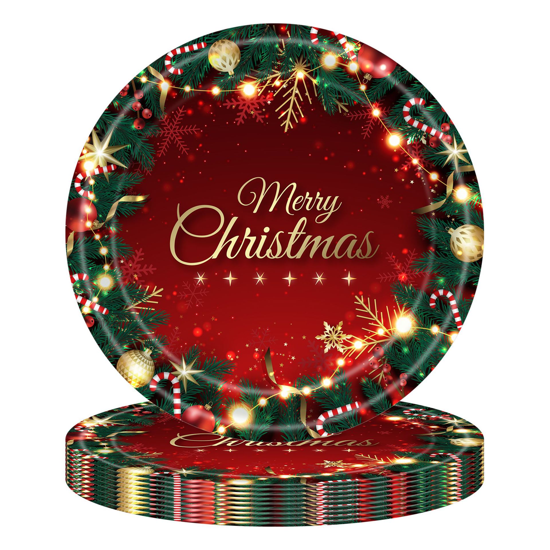 Noël Rouge et Vert 9 pouces 16 pièces