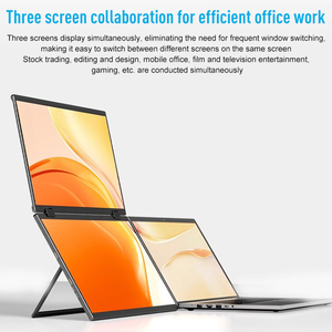 Monitor de computadora LCD portátil plegable de 15,6 pulgadas completamente funcional con 2 * Type-C 6Ms Hd Dual Screen IPS Panel para uso comercial - Product Image 3