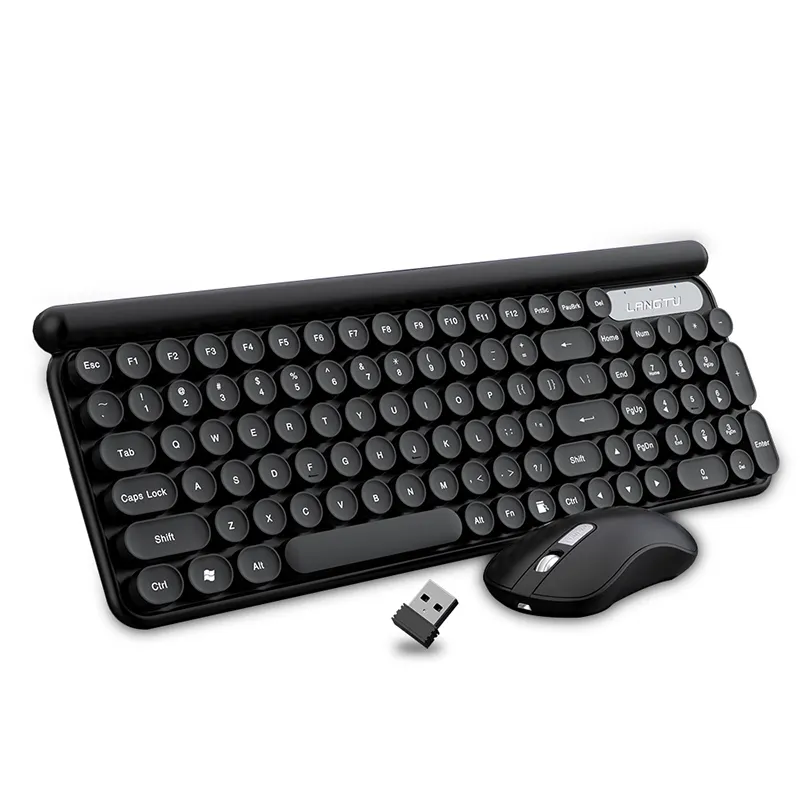 Set Keyboard Mouse Gaming Mekanik 2.4G, Saklar Mikro Sensitif Tahan Lama Tahan Percikan untuk PC Tablet Laptop