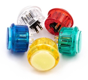 30mm voll farbiger LED-beleuchteter Druckknopf Eingebauter Schalter 5-V-Tasten für Arcade-Joystick-Spiele Mame Jamma Raspberry PI2