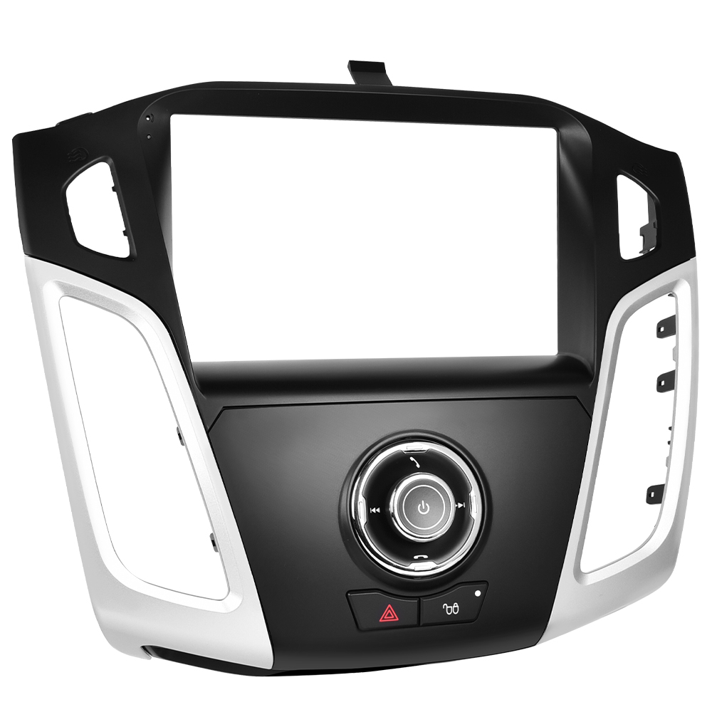 Podofo Double Din 9'' Car Radio Frame For Ford Focus 2012-2018 Stereo High-Grade ABS Plastic Radio Fascia Frame