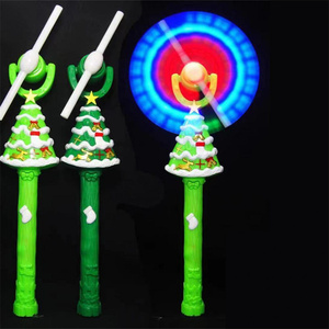 Children's Colorful <strong>LED</strong> Windmill Wand Christmas Tree Light-<strong>Up</strong> Toy with Music Party Supplies - Product Image 1