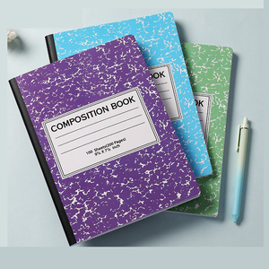 Promotion Horizontal <strong>Stripe</strong> Inner Composition <strong>Notebooks</strong> Multiple Pages Black Marble Wide Edge Paper <strong>Notebook</strong> Custom logo - Product Image 1