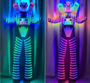 RICHSHININGカスタムフルカラー<span class=keywords><strong>Led</strong></span>服ダンサーパフォーマンスウェアライトアップ<span class=keywords><strong>Led</strong></span>ロボットスーツバーパーティーステージダンスパフォーマンス - Product Image 3