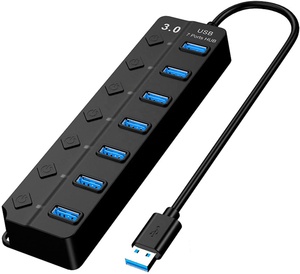 7 porte USB 3.0 Hub con Power Switch Individuali per Desktop, Laptop, Notebook e più - Product Image 2