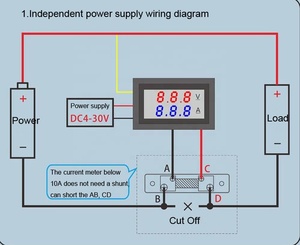 ミニデジタル電圧計電流計DC100V10Aパネルアンプ電圧電流計テスター<span class=keywords><strong>0</strong></span>.56 "青赤デュアル<span class=keywords><strong>LED</strong></span>ディスプレイ