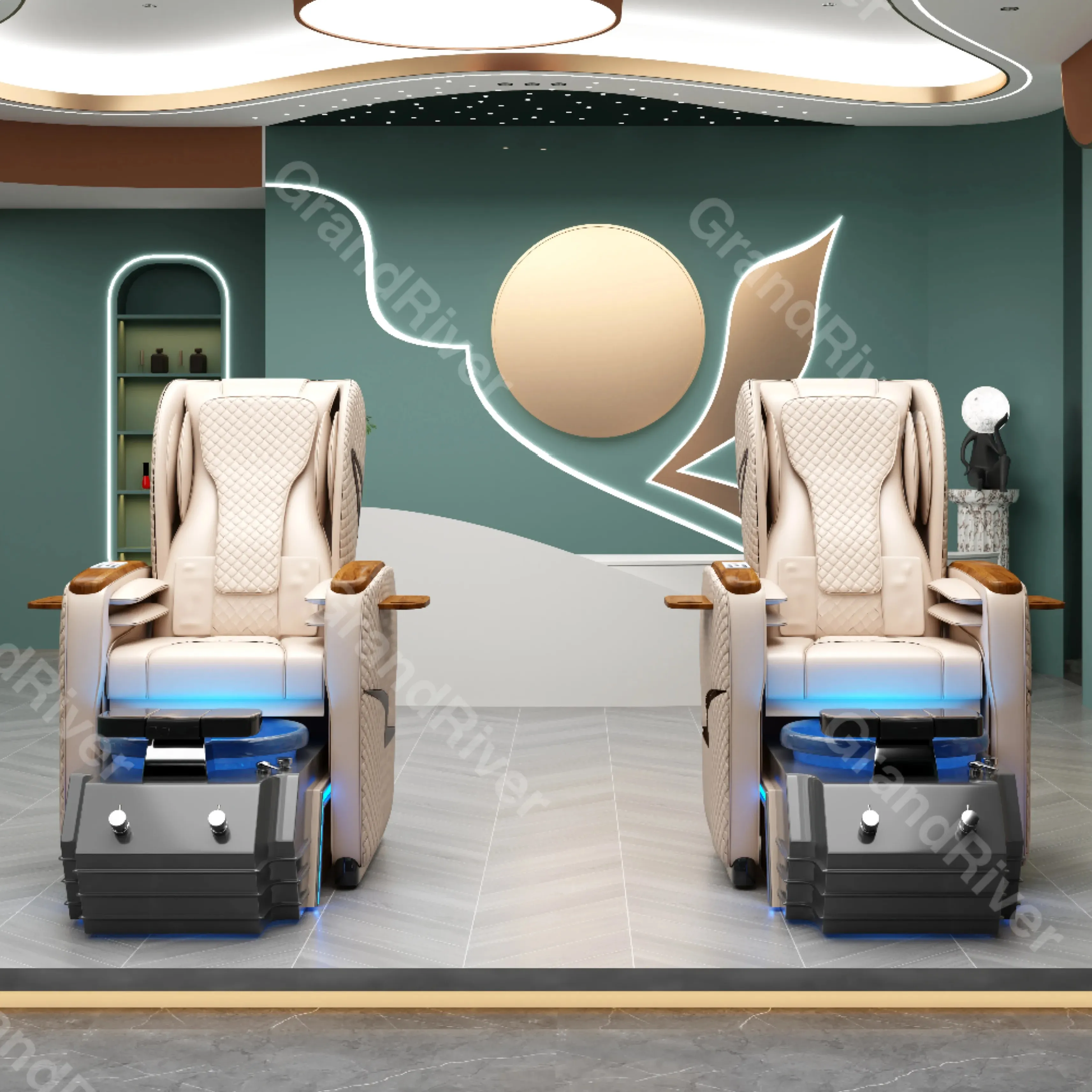 Chaise de pédicure électrique de style royal de luxe moderne à prix d'usine Massage des mains humaines et spa pour les pieds pour la manucure de salon de beauté