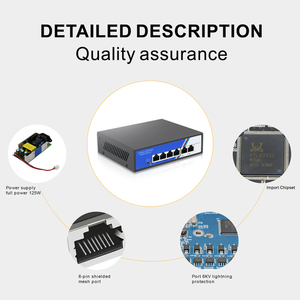 4 Port yönetilmeyen POE Ethernet anahtarı 6-Port CCTV ağ anahtarı yüksek performanslı yönetilmeyen güvenlik kamerası anahtarları çin ev - Product Image 6