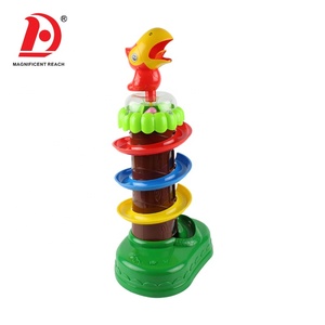 HUADA B/O plastik pil işletilen hayvan rotasyon kule şarkı kuş Toucan oyuncak ışık ve müzik - Product Image 3