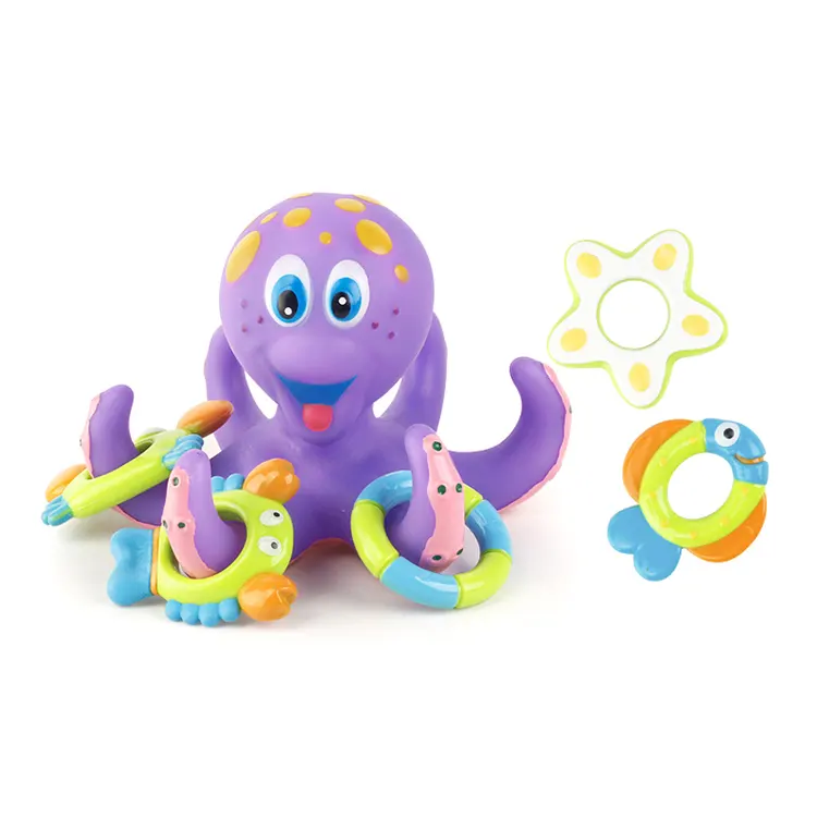 Summer Safe Funny Toys Spiele Kinder Niedliche Baby party Spielzeug Lila Octopus Bad Spielzeug Tier Floating Purple Soft Rubber Interactive