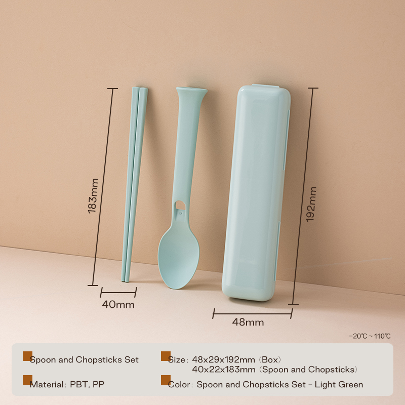 Ensemble cuillère et baguettes D1124 - Vert clair