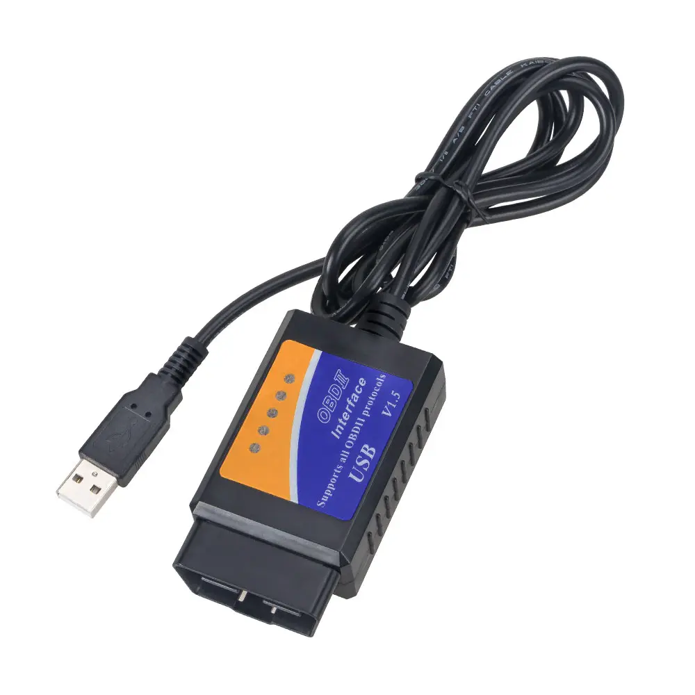 Certificado ce/rosé! Ferramenta de diagnóstico obd 2, scanner de diagnóstico automotivo com cabo usb v1.5, 16 pinos, conector obd, dongle usb