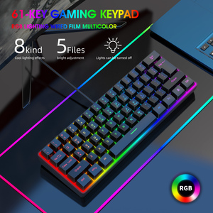 Múltiples combinaciones de colores 61 teclas USB con cable RGB 60% Juegos de computadora Teclados negros pequeños - Product Image 2