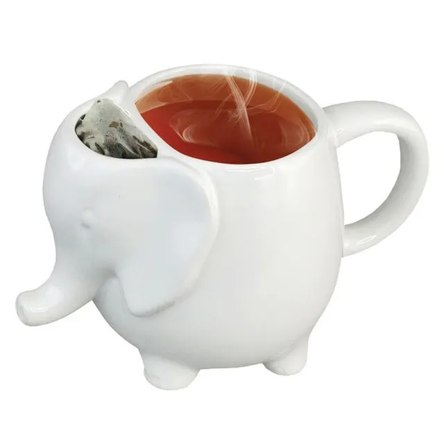 Keramik Tier Tasse heiße Teebeutel Tassen benutzer definierte Elefanten geformte Teebeutel Tasche Tasse mit Teebeutel halter