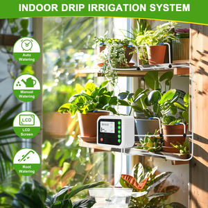 Kit di irrigazione automatico per interni a 15 impianti in vaso con Timer per l'alimentazione dell'acqua con Display a LED programmabile - Product Image 2