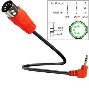 Özel MIDI DIN 5pin erkek 90 derece açı 3.5mm TRS erkek Stereo fiş ses kablosu için ses kartı klavye piyano davul kayıt