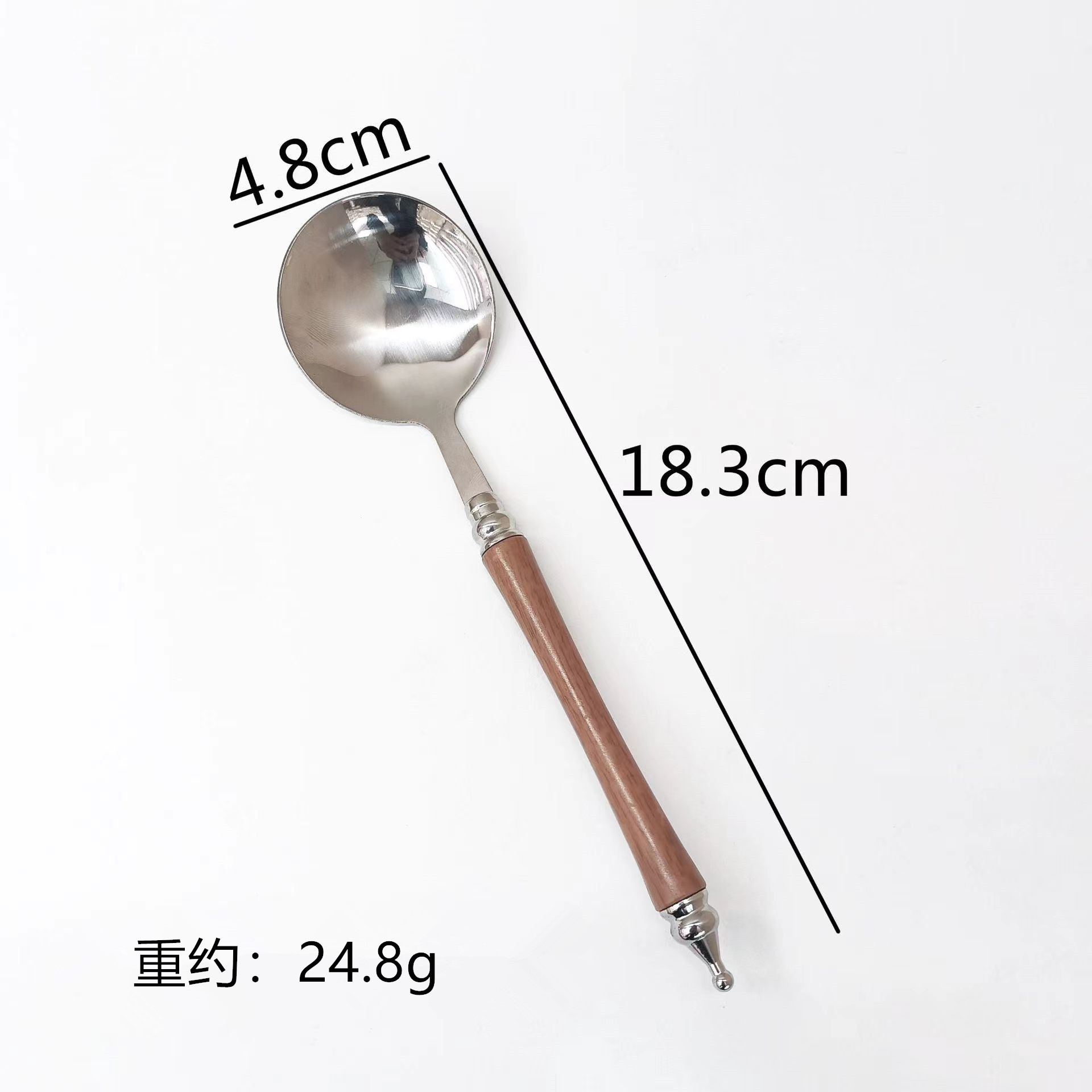 ช้อนกลมไม้โรสวูด - งานละเอียด