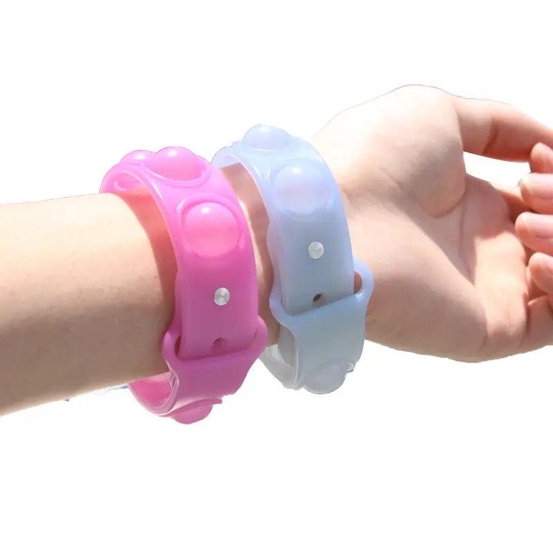 Pulsera de decoloración para niños, juguete sensorial para aliviar el estrés, pulsera de silicona de burbujas