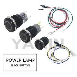 12/16/19mm Metal Push Button <strong>Switch</strong> 3-<strong>6V</strong> DIY With Wire for Computer PC Lamp Light Main Board Power Supply Black/Silver - Product Image 3