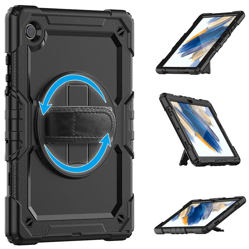 מוקשח מקרה עבור Samsung Galaxy Tab A8 10.5 אינץ X200 נבנה 360 לסובב kickstand חגורת כתף