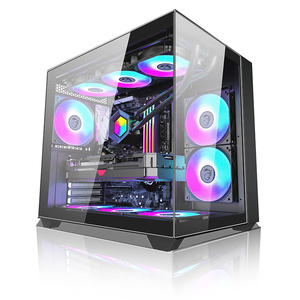 Powercase NEWデザインゲーミングPCケースATXケースUSB3.0強化ガラスコンピューターケース人気 - Product Image 2