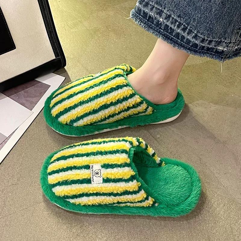 Serpillère en coton à rayures contrastées vertes