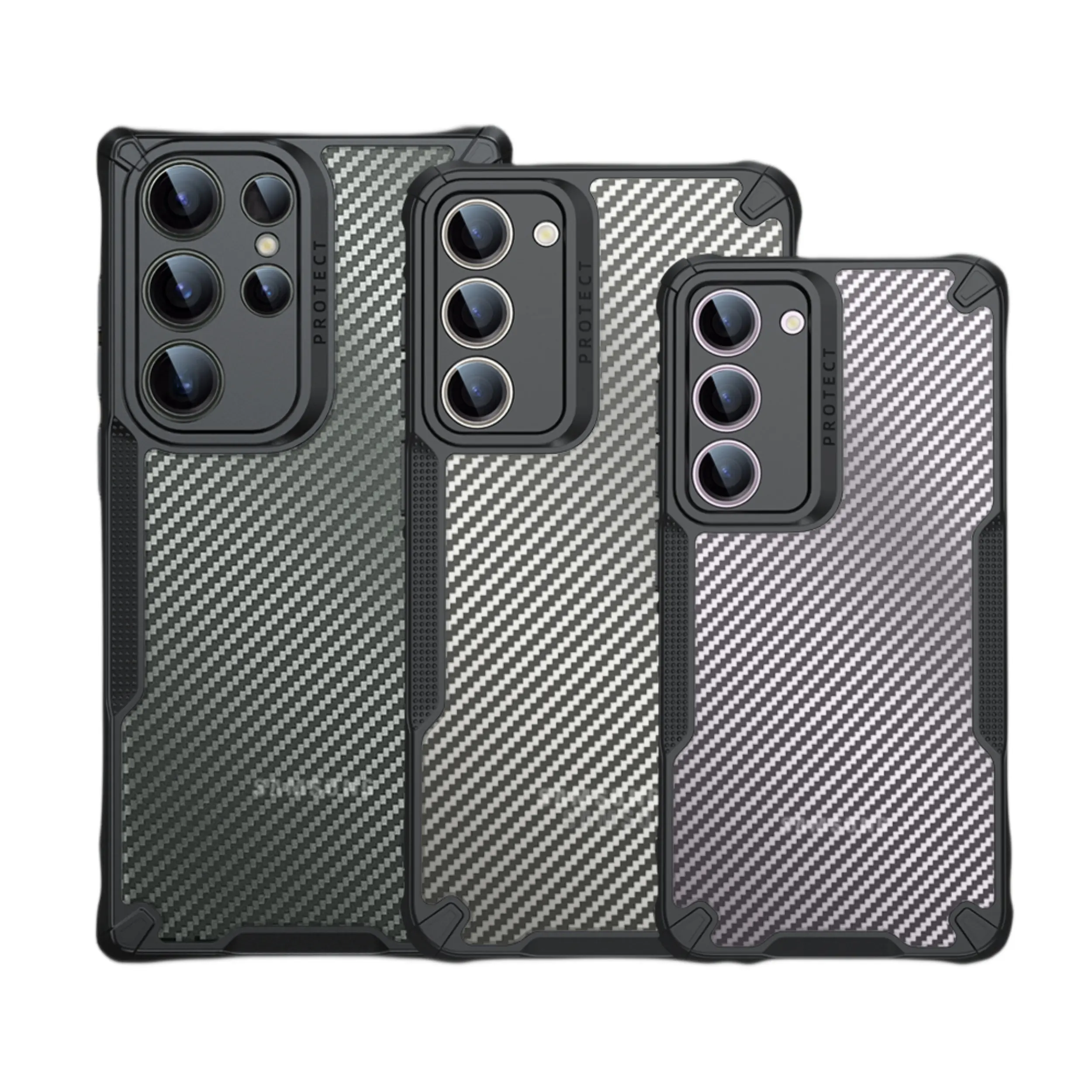 New designer Carbon Fiber Hard PC soft TPU Shockproof Mobile Phone cover For Samsung galaxy S24 plus ultra 5g Phone Case