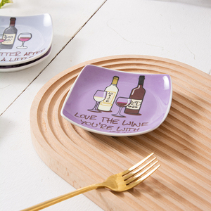 方形餐具套装批发圣诞陶瓷套装贴花盘石器定制设计盘 - Product Image 6