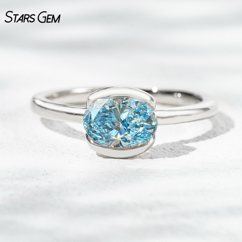 14K White Gold+Blue LGD