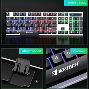 JERTECH K358 con cable buen precio OEM en stock USB 104 clave 7 colores LED retroiluminado escritorio sensación mecánica teclado para juegos para ordenador - Product Image 2