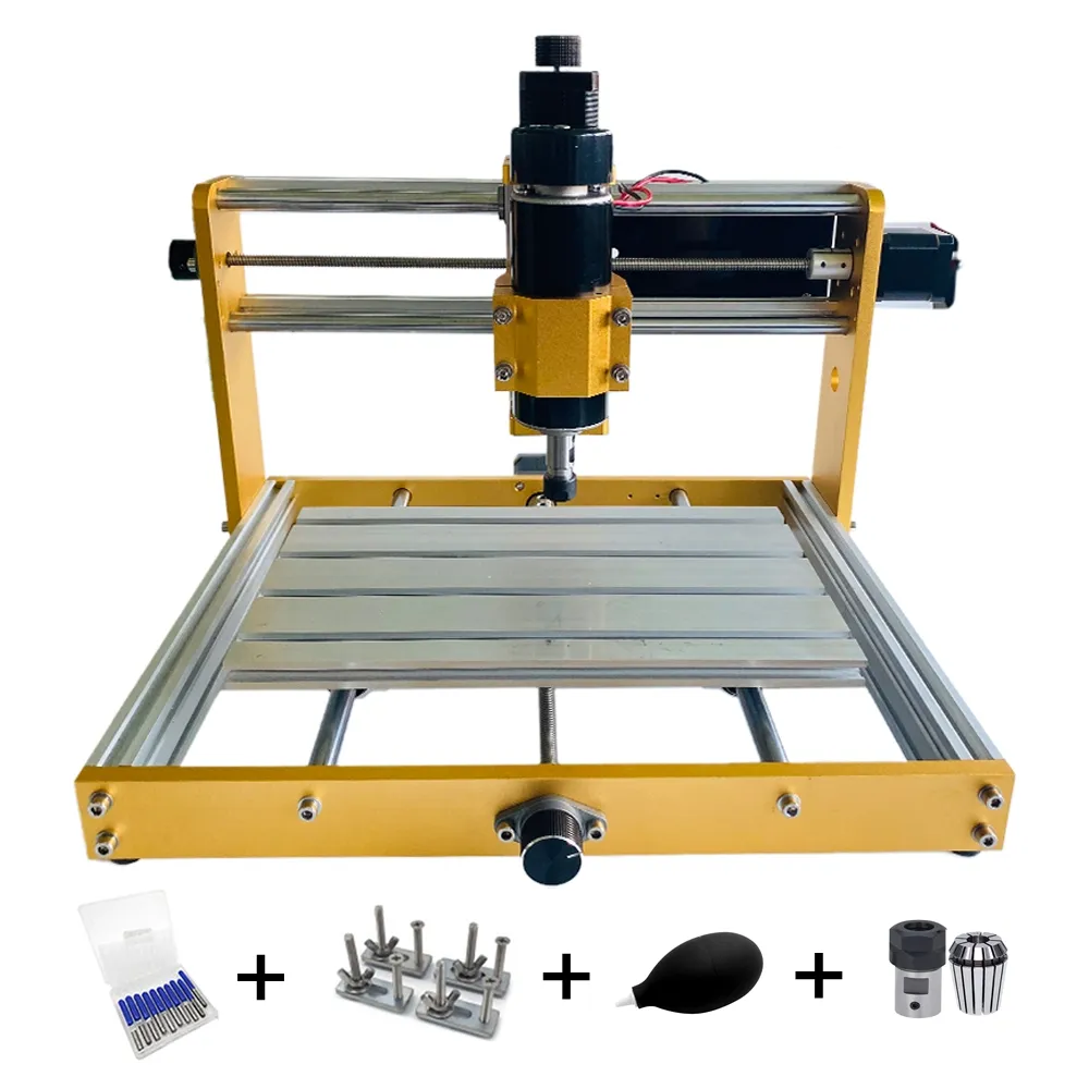 LY Mini CNC 3018 Plus 300W/500W Desktop Wood CNC Router Engraver Kit 52MM Spindle Holder Nema17/23 Stepper Motors