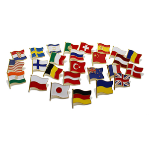 Huy Hiệu Cờ Tùy Chỉnh Men Pin Saudi USA Latvia Cộng Hòa Séc Bahrain Mềm Các Nhà Sản Xuất 3D Kim Loại Quốc gia Cờ Ve Áo Pin - Product Image 2