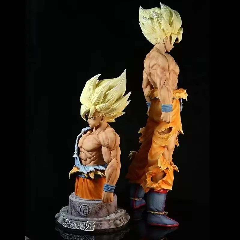 DBZ SSJ Son Goku figura GK statua PVC anime figura giocattoli collezione modello giocattoli 43cm due corpi superiori goku action Figure