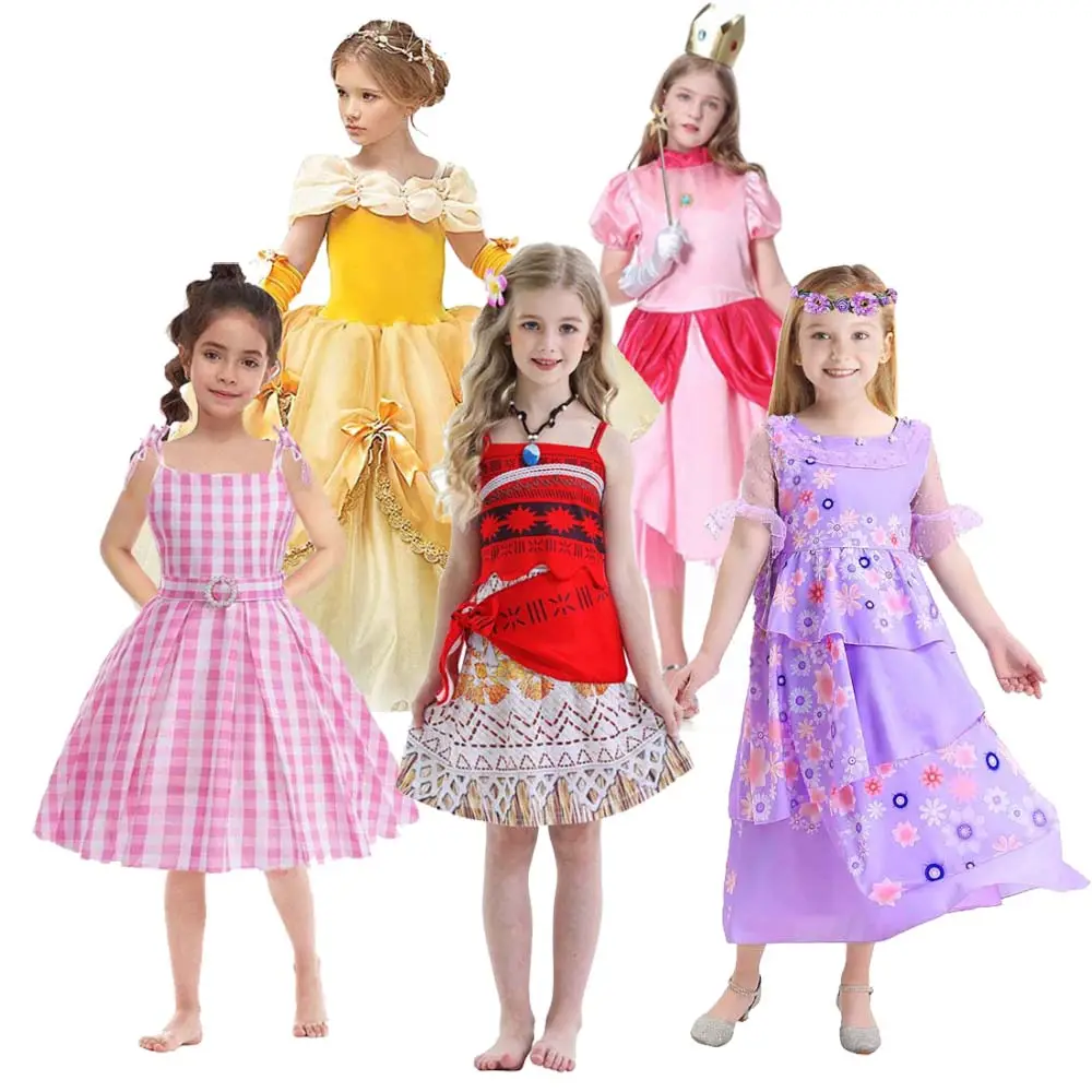 Vestido de princesa con lentejuelas para niñas, ropa de Elsa, princesas, disfraz de Cosplay, HCGD-001