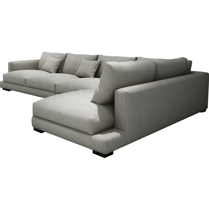 Современный роскошный глубокий белый секционный 7 местный Большой угловой диван набор мебели
