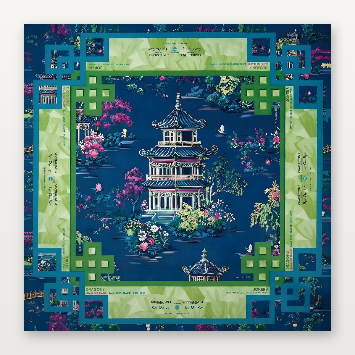 Blue Pavilion Mahjong Mat