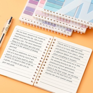 Bloc de notas con forro de cuaderno espiral multifuncional A6 con notas adhesivas, banderas de pestañas de Índice de colores