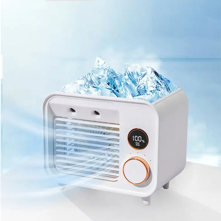 개인 테이블 Usb 배터리 충전식 휴대용 물 안개 작은 에어컨 Min Climatiseur 공기 냉각기 팬
