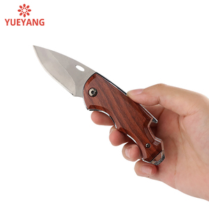 Yueyang <span class=keywords><strong>Mini</strong></span> Pocket dao cắm trại ngoài trời Keychain gấp dao gỗ xử lý 3Cr13 thép không gỉ mở chai DIY Survival - Product Image 5