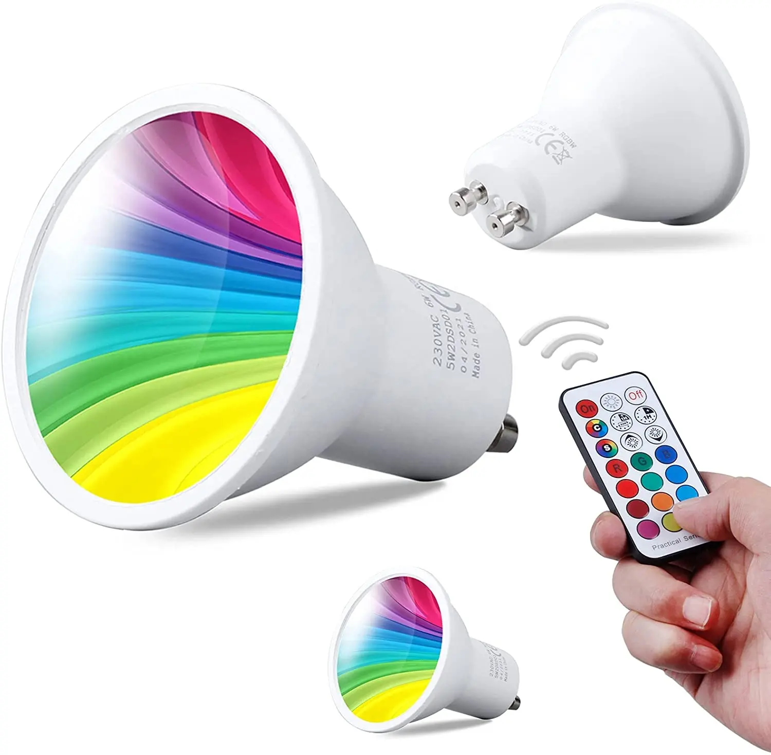 2PCS 6W RGB bianco caldo cambia colore lampada faretto 12 colori 5 modalità memoria dimmerabile a infrarossi telecomando GU10 lampadina a LED