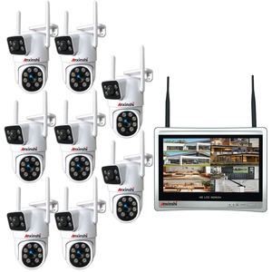 8MP 12.5英寸NVR，带监视器PTZ 2镜头摄像机Wifi 8CH NVR系统安全摄像机套件闭路电视摄像机系统