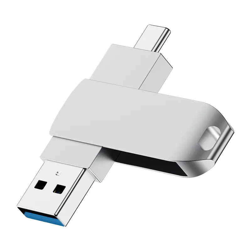 Benutzer definiertes Logo Dual-Use-Metall-U-Disk Typ C rotierend USB 2.0 3.0 Hoch geschwindigkeit 16GB 32GB 64GB Computer Handy Flash U-Laufwerk