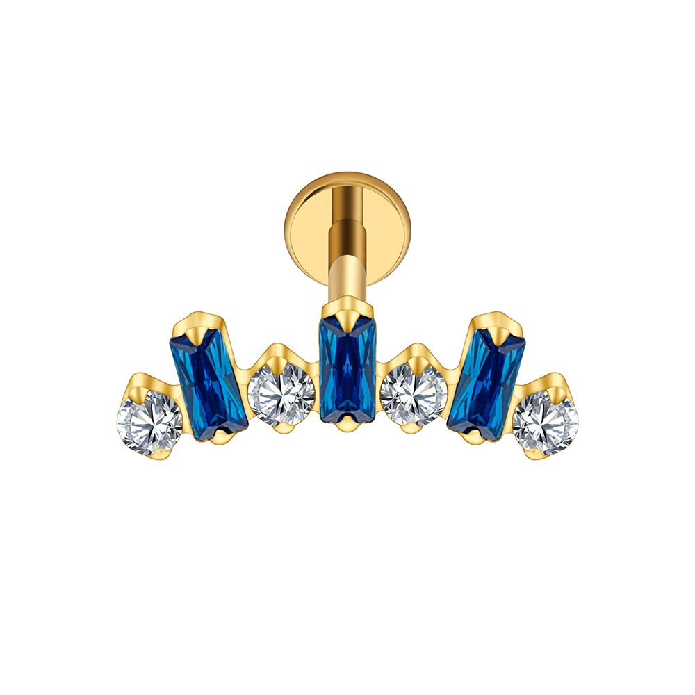 Gold/Clear+Sapphire Blue