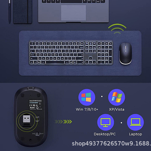 2,4G inalámbrico LED retroiluminado inalámbrico teclado y ratón Combo recargable Oficina silencioso teclado y ratón conjunto - Product Image 4