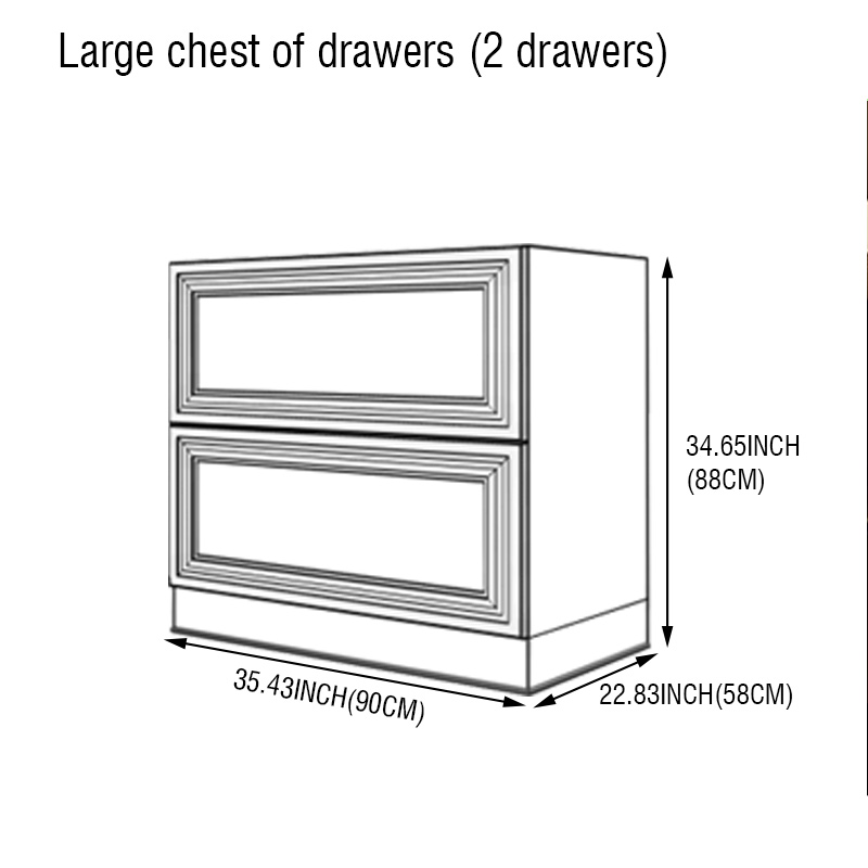 90*88*58 m Cassettiera grande (2 cassetti)