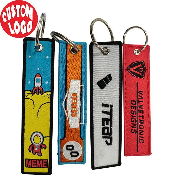Promotional Gift Jet Tag Custom Fabric Luggage Accessories Jet Tags Flight Tag Keychain