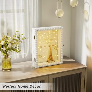 ของตกแต่งบ้านกล่องไม้สีขาว8x10กรอบรูปไม้กรอบภาพเงากล่องแสดงพร้อมลูกปัด - Product Image 4