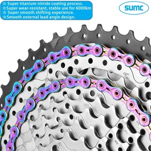 SUMC bisiklet zinciri 9/10/11/12 hız 116/126L gökkuşağı serisi Hollow zincir yol bisikleti MTB Missinglink için uyumlu - Product Image 5