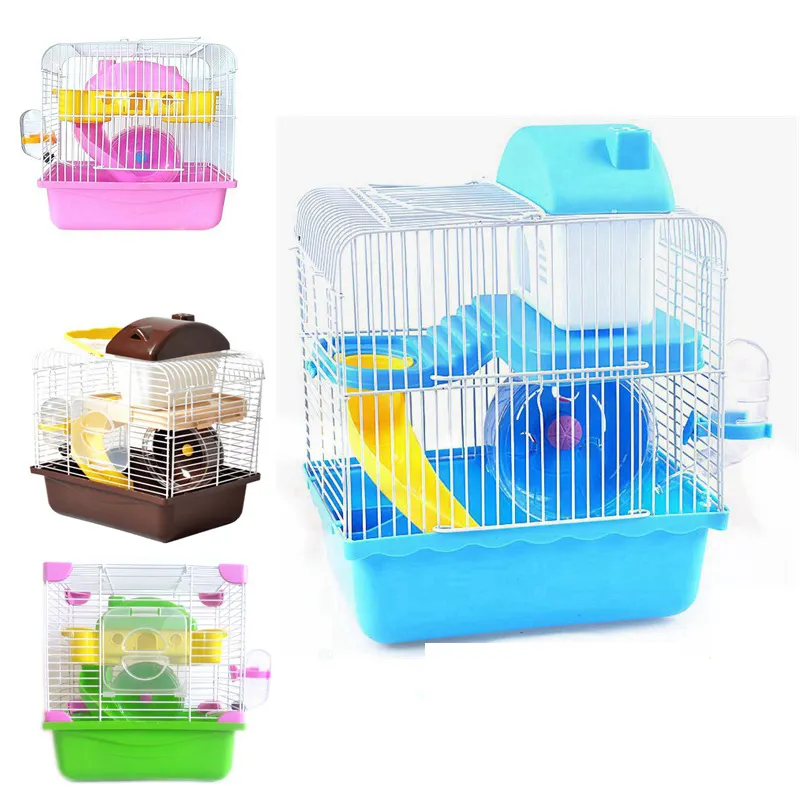 Hamster 2 lapisan pink princess castle mewah kualitas terbaik kandang hamster metal