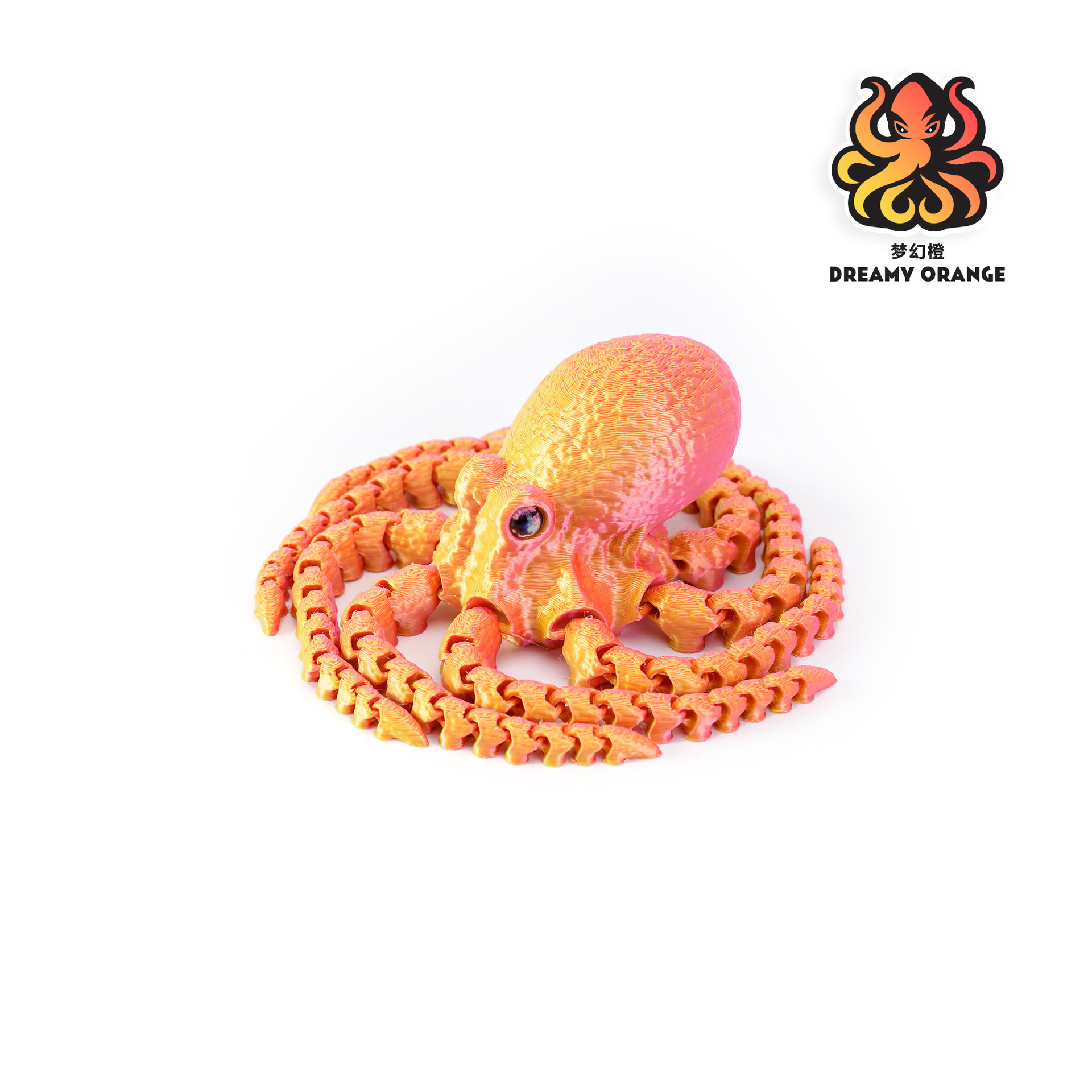 Poulpe 21 cm (orange rêve)